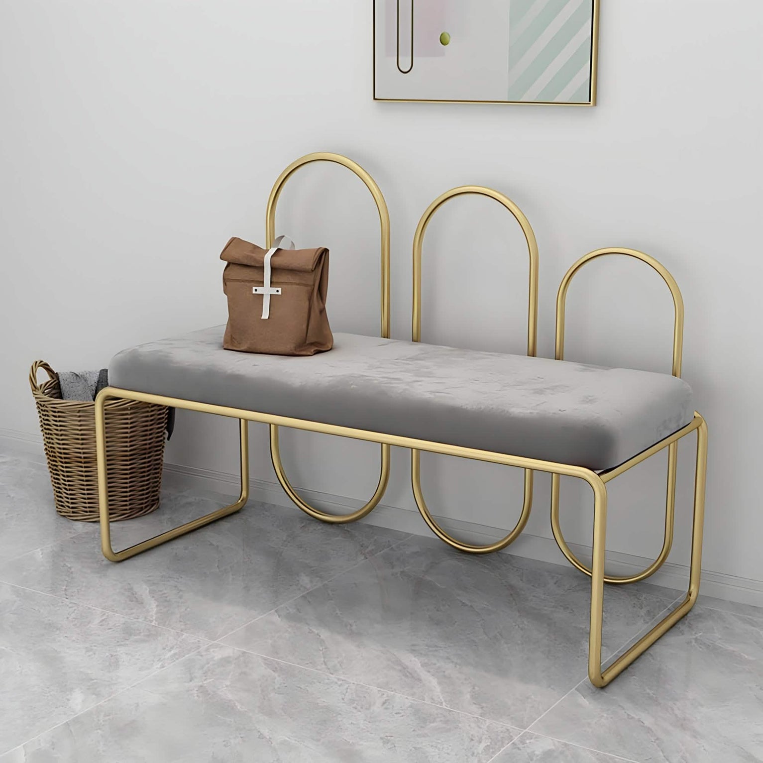 بانكيت معدن ذهبي 120*50*100 سم - RON117 Royal Iron